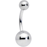 14G 3/8 Grade 23 Large Ball Titanium Belly Ring Curved Barbell
