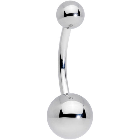 14G 7/16 Grade 23 Titanium Belly Ring Curved Barbell