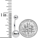 14G 7/16 Grade 23 Titanium Belly Ring Curved Barbell