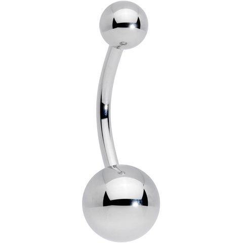 14G 1/2 Grade 23 Titanium Belly Ring Curved Barbell