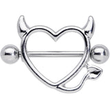14G 5/8 Devil Heart Valentine Nipple Shield Set