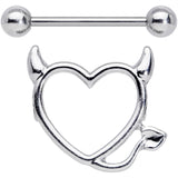 14G 5/8 Devil Heart Valentine Nipple Shield Set
