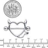 14G 5/8 Devil Heart Valentine Nipple Shield Set