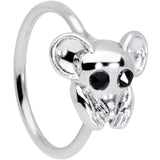 20G 5/16 Black Gem Mysterious Mouse Nose Hoop