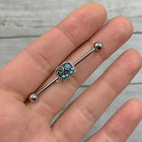 14G Aqua Orb Curvy Elephant Industrial Barbell 38mm