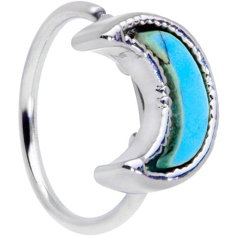 20G 5/16 Faux Turquoise Crescent Moon Nose Hoop