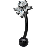 Clear Gem Black Spray Belly Ring