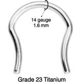 14G 5/8 ASTM F-136 Implant Grade Titanium Septum Retainer