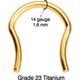 14G 5/8 Gold Tone ASTM F-136 Implant Grade Titanium Septum Retainer