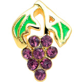 20G 1/4 Purple Gem Gold Tone Tasty Grapes Fruit Nose Bone