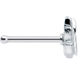 20G 1/4 Clear Gem Open Elegant Lotus Flower Nose Bone