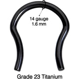 14G 5/8 ASTM F-136 Black Titanium Septum Retainer