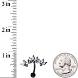 Clear Gem Black Clusters Belly Ring