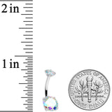 Aurora CZ Gem Internally Threaded Belly Ring