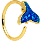 20G 5/16 Gold Tone Iridescent Mermaid Tail Nose Hoop