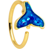 20G 5/16 Gold Tone Iridescent Mermaid Tail Nose Hoop
