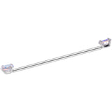 14G Aurora CZ Gem Threadless Industrial Barbell 38mm
