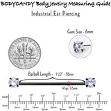 14G Clear CZ Gem Black Threadless Industrial Barbell 38mm