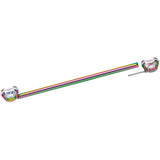 14G Clear CZ Gem Rainbow Threadless Industrial Barbell 38mm