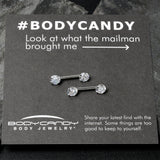 14G 1/2 Clear CZ Gem Threadless Barbell Nipple Ring Set