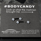 14G 1/2 Clear CZ Gem Black Threadless Barbell Nipple Ring Set