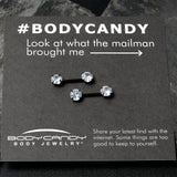 14G 1/2 Clear CZ Gem Black Threadless Barbell Nipple Ring Set