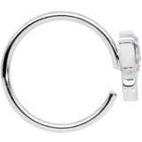 18G 3/8 Clear Aurora Gem Loop Butterfly Nose Hoop