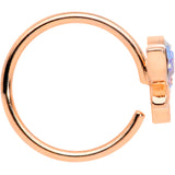 18G 3/8 Aurora Gem Rose Gold Tone Loop Butterfly Nose Hoop