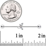 14G Clear Aurora Gem Loop Butterfly Industrial Barbell 38mm