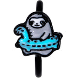 18G 3/8 Black Swimming Sloth Nose Hoop