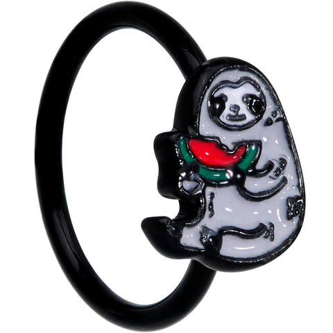 18G 3/8 Black Watermelon Sloth Nose Hoop