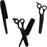 18G 3/8 Black Scissors Comb Hair Nose Hoop Set of 3