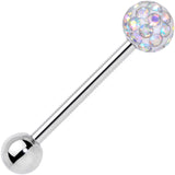 Aurora Gem Disco Ball Internally Threaded Barbell Tongue Ring