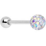 Aurora Gem Disco Ball Internally Threaded Barbell Tongue Ring