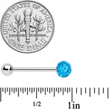 Aqua Gem Disco Ball Internally Threaded Barbell Tongue Ring