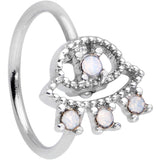 20G 5/16 White Faux Opal UFO Nose Hoop