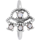 20G 5/16 White Faux Opal UFO Nose Hoop