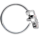 20G 5/16 White Faux Opal UFO Nose Hoop