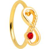 20G 5/16 Red Gem Gold Tone Infinity Love Nose Hoop
