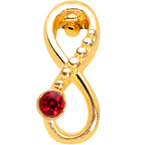 20G 5/16 Red Gem Gold Tone Infinity Love Nose Hoop