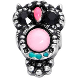 20G 5/16 Black Gem Pink Orb Owl Nose Hoop