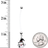 Clear Bioplast Witchy Ghost Halloween Dangle Pregnancy Belly Ring