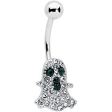 Clear Black Gem Halloween Scary Ghost Belly Ring