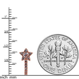 20G 7mm Clear Gem Rose Gold Hue Starry Faux Hoop L Shape Nose Ring