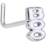 20G 7mm White Boo Halloween L Shaped Nose Ring
