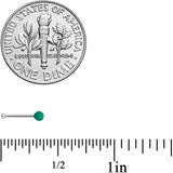 20G 1/4 Teal Matte 2mm Nose Bone