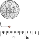 20G 7mm Brown Matte 2mm L Shaped Nose Ring