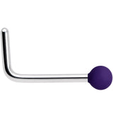 20G 7mm Purple Matte 2mm L Shaped Nose Ring