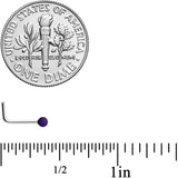 20G 7mm Purple Matte 2mm L Shaped Nose Ring