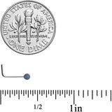 20G 7mm Dark Grey Matte 2mm L Shaped Nose Ring